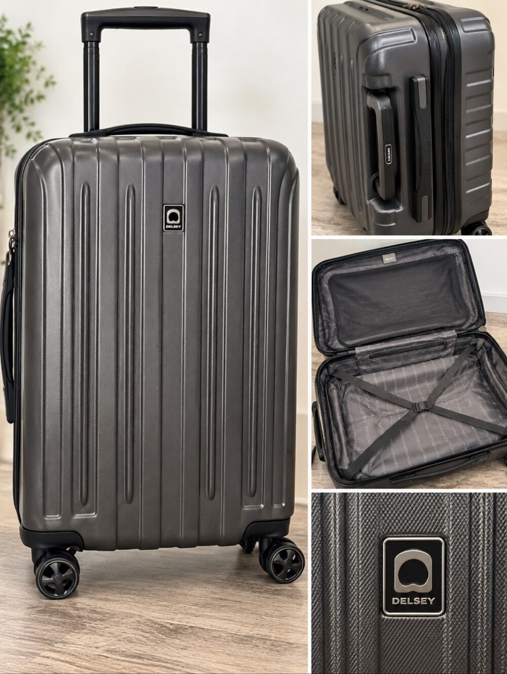 Delsey Hardside Spinner Luggage - Charcoal Black